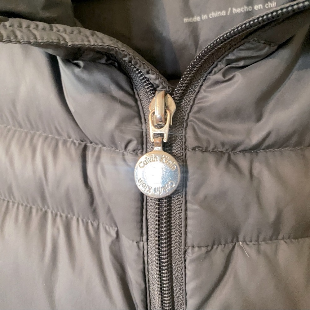 CALVIN KLEIN Puffer Down Zip Up Grey Jacket Women's Size Small - Picture 10 of 10